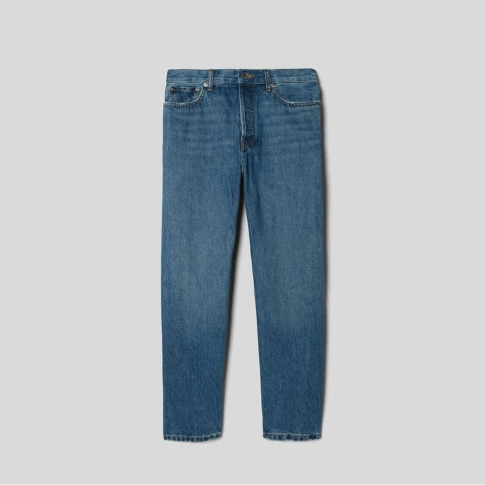 NWT! Everlane Relaxed Straight Jeans The Rigid Slouch Jeans- Washed Indigo -27 - Picture 3 of 12